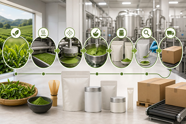 How OEM Matcha Manufacturing Works for Private Label Brands 3 Comment fonctionne la fabrication de matcha en sous-traitance pour les marques de distributeur